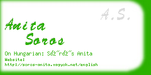 anita soros business card